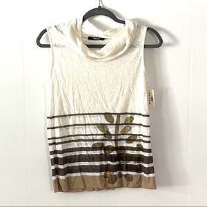 High neck knit sleeveless sweater top